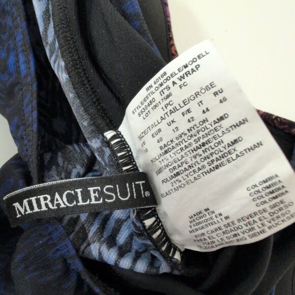 Miraclesuit Tramonto Belle It's A Wrap Swimsuit Womens Size 10 Blue One Piece - Picture 4 of 11